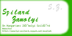 szilard zamolyi business card